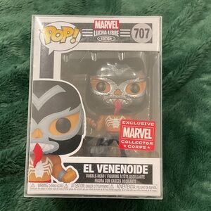 Marvel Lucha Libre El Venenoide Pop Figure - Silver, Black, Orange